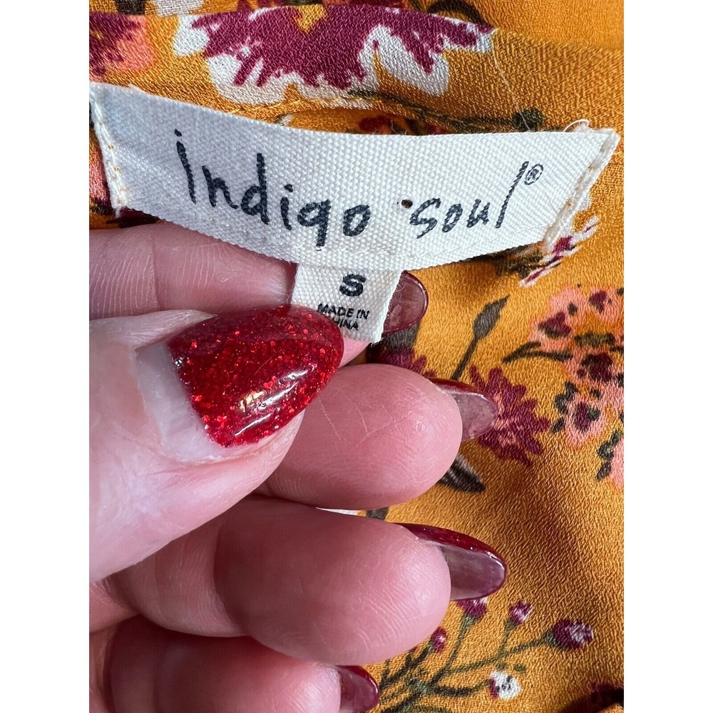 Indigo Soul Women's Dress Size S Small Yellow Floral Never Worn - Picture 7 of 14